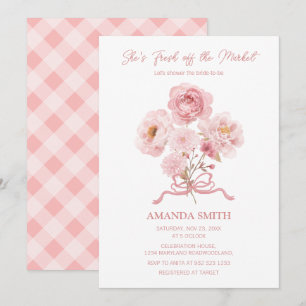 Invitation Fête d'enterrement de vie de jeune fille Rose Elle