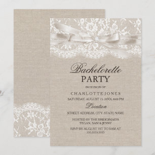 Invitation Fête d'enterrement de vie de jeune fille rustique