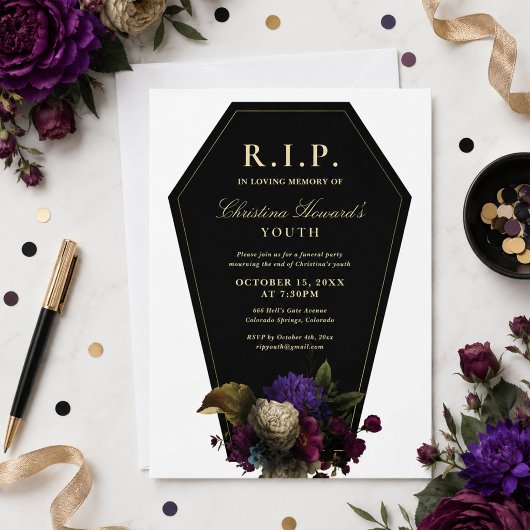 Invitation Fête d'enterrement RIP Jeunesse