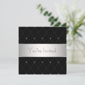 Invitation Fête d'entreprise Black Silver Black Tie (Debout devant)