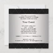 Invitation Fête d'entreprise Black Silver Black Tie (Dos)