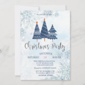 Invitation Fête d'entreprise de Noël aux flocons de neige et (Devant)