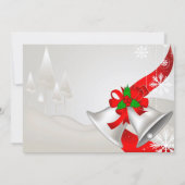 Invitation Fête d'entreprise de Noël Red Loop Silver Bells (Dos)
