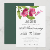 INVITATION FÊTE D'ENTREPRISE THÈME FLORAL ROSE ROUGE A L'AQUA (Devant / Derrière)