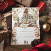Invitation Fête d'enveloppement de cadeaux de Noël