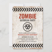 Invitation Fête d'épidémie de zombies avec texte grunge (Devant)