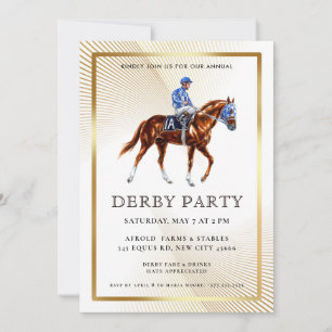 Invitation Fête Dérby de Cheval de Course Moderne Équestre In