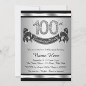 Invitation Fête des 100 ans d'Argent (Devant)
