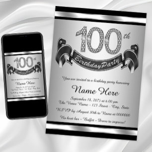 Invitation Fête des 100 ans d'Argent