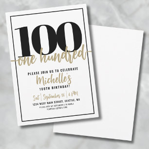 Invitation Fête des 100 ans de Calligraphie Moderne d'Or