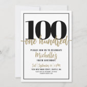 Invitation Fête des 100 ans de Calligraphie Moderne d'Or (Devant)