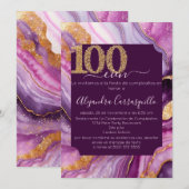 Invitation Fête des 100 ans de la superbe agate espagnole (Devant / Derrière)