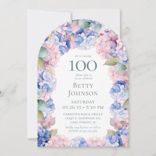 Invitation Fête des 100 ans des Hortensias (Devant)