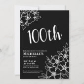 Invitation Fête des 100 ans d'une femme (Devant)