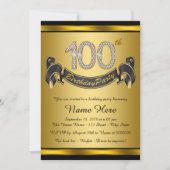 Invitation Fête des 100 ans en or (Devant)
