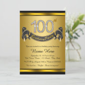 Invitation Fête des 100 ans en or (Debout devant)