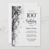 Invitation Fête des 100 ans Fleurs et Diamants (Devant)