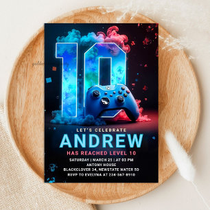 Invitation Fête des 10 ans de console de jeu vidéo