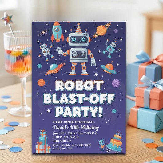 Invitation Fête des 10 ans Robots dans l'Espace