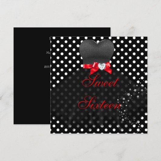 Invitation FÊTE DES 16 ANS 16e Anniversaire (Devant / Derrière)