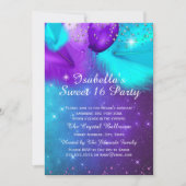 Invitation Fête des 16 ans Ballons sarcelle violet argent (Devant)