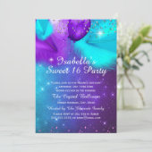 Invitation Fête des 16 ans Ballons sarcelle violet argent (Debout devant)