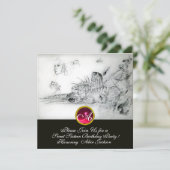Invitation FÊTE DES 16 ANS DOUCE COQUILLES,Rubis Monogramme B (Debout devant)