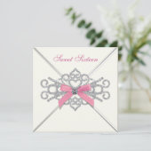 Invitation Fête des 16 ans douce White Diamonds Rose (Debout devant)