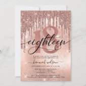 Invitation Fête des 18 ans Rose Gold Tendance (Devant)