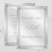 Invitation Fête des 18e anniversaire des effets d'argent et d (Devant / Derrière)