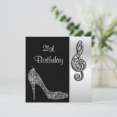 Invitation Fête des 21 ans Silver Stiletto & Treble Cleft (Debout devant)