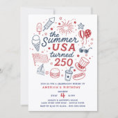 Invitation Fête des 250 ans de l'Amérique (Devant)