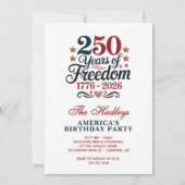 Invitation Fête des 250 ans de l'Amérique (Devant)