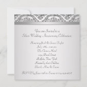 Invitation Fête des 25 ans de mariage Argent Damassé Argent (Dos)