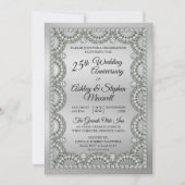 Invitation Fête des 25 ans de mariage d'Argent et Diamant (Devant)
