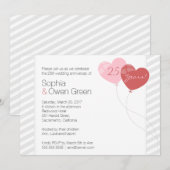 Invitation Fête des 25 ans de mariage de Hearts (Devant / Derrière)