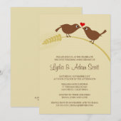 Invitation Fête des 25 ans de mariage de Love Birds (Devant / Derrière)