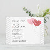 Invitation Fête des 25 ans de mariage de Mariage de Hearts (Debout devant)