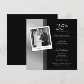 Invitation Fête des 25 ans de mariage de Photo Silver (Devant / Derrière)