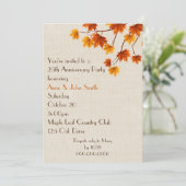 Invitation Fête des 25 ans de mariage Feuilles d'automne  (Debout devant)