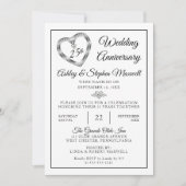 Invitation Fête des 25 ans de mariage Heart Diamonds (Devant)