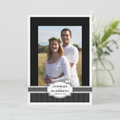 Invitation Fête des 25 ans de mariage Silver Chic Photo (Debout devant)