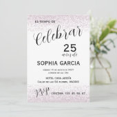Invitation Fête des 25 Ans Pink Glitz Celebrar (Debout devant)