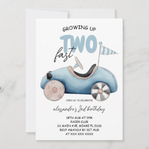 Invitation Fête des 2 ans de Growing up Two Fast Boy