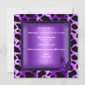 Invitation Fête des 30 ans chaussures léopard violet noir (Dos)