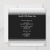 Invitation Fête des 30 ans Damask Noir Blanc Perle (Dos)