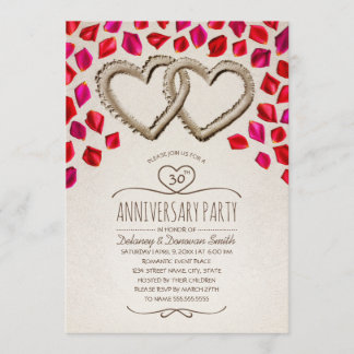 Invitation Fête des 30 ans de mariage à Rose Petal Beach