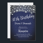 Invitation Fête des 30 ans Denim Diamants Gemme Diamants<br><div class="desc">Cartons d'invitation pour les 30 ans avec Faux Pierres et Motif Denim</div>