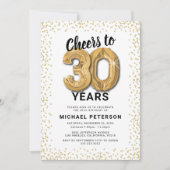 Invitation Fête des 30 ans en or blanc (Devant)