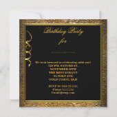 Invitation Fête des 30 ans fabuleuse Or et Noir (Dos)